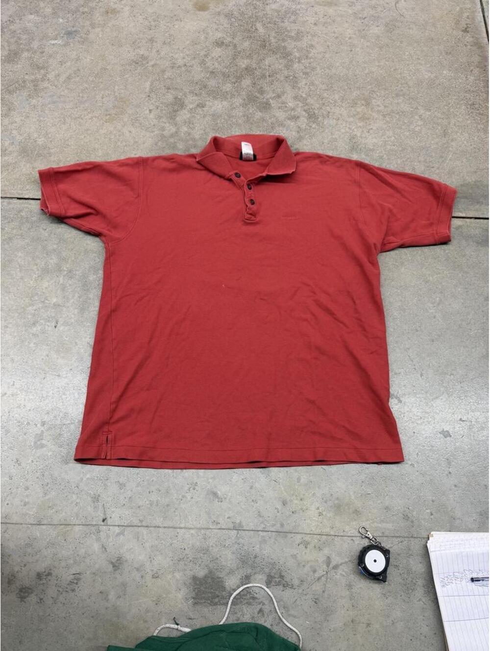 vintage patagonia red small logo polo shirt size large